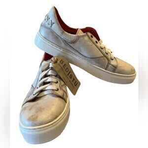 Bed|Stu Natural Distressed Lace-Up Sneakers Womens Size 10NIB